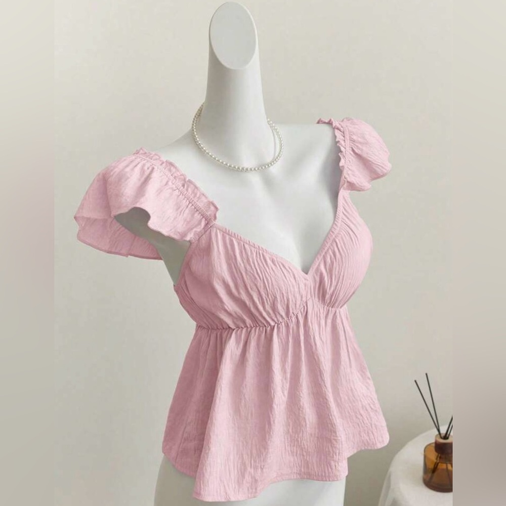 Fire Los Angeles Pink Ruffle Blouse